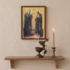 Desert Flower Incense burns gently in front of an icon of Saints Zosimas and Mary of Egypt. A beeswax candle gently burns next to the censer.