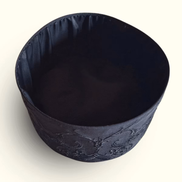 Patterned Skoufos Inside Black Embroidered Skufia (Semi-Hard) | Monastic Skoufos