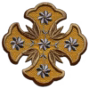 Cross 5 Flowers Applique Byzantine 5-Flower & 12-Petal Cross Applique