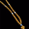 HANDMADE Tailless Gold Satin PRAYER ROPE/KOMBOSKINI/CHOTKI (100 Knots) with CHINA BONE PATTERNED Beads - Unparalleled Comfort for All-Day Prayer