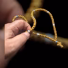 HANDMADE Tailless Gold Satin PRAYER ROPE/KOMBOSKINI/CHOTKI (100 Knots) with CHINA BONE PATTERNED Beads - Unparalleled Comfort for All-Day Prayer