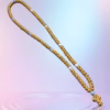 HANDMADE Tailless Gold Satin PRAYER ROPE/KOMBOSKINI/CHOTKI (100 Knots) with CHINA BONE PATTERNED Beads - Unparalleled Comfort for All-Day Prayer