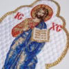 Christ & the Theotokos Full-Body Icon Applique Set - Orthodox Byzantine - Gold Accents, Blue/Red/White - Monastery Made