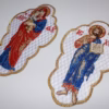 Christ & the Theotokos Full-Body Icon Applique Set - Orthodox Byzantine - Gold Accents, Blue/Red/White - Monastery Made
