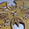 Byzantine Applique Cross with Thirteen Flowers & 12 Petals - Priest Vestment Applique - Custom Colors - Orthodox Monastic Handmade