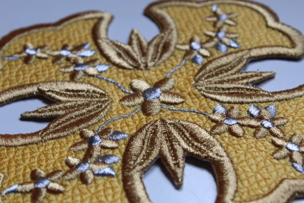 Byzantine Applique Cross with Thirteen Flowers & 12 Petals - Priest Vestment Applique - Custom Colors - Orthodox Monastic Handmade
