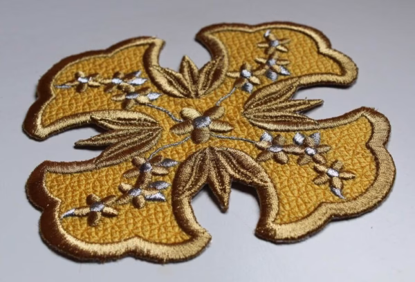 Byzantine Applique Cross with Thirteen Flowers & 12 Petals - Priest Vestment Applique - Custom Colors - Orthodox Monastic Handmade
