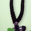 HANDMADE Tailless Black Satin PRAYER ROPE/KOMBOSKINI/CHOTKI (100 Knots) with GOLD & LILAC Beads - Unparalleled Comfort for All-Day Prayer