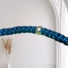 HANDMADE Tailless Azure Blue Satin PRAYER ROPE/KOMBOSKINI/CHOTKI (100 Knots) with FAUX-PEARL Beads - Unparalleled Comfort for All-Day Prayer