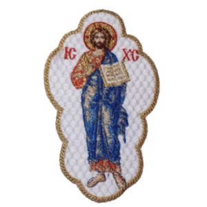 Christ Full Body Applique Christ Full-Body Icon Applique - Orthodox Byzantine - Gold Accents, Blue/Red/White - Monastery Made