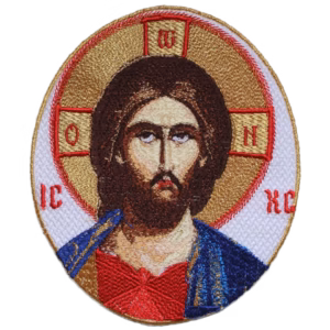 Christ the Light Applique Christ the Light Embroidered Icon Applique - Orthodox Byzantine Style - Monastic Handmade - Gold Border