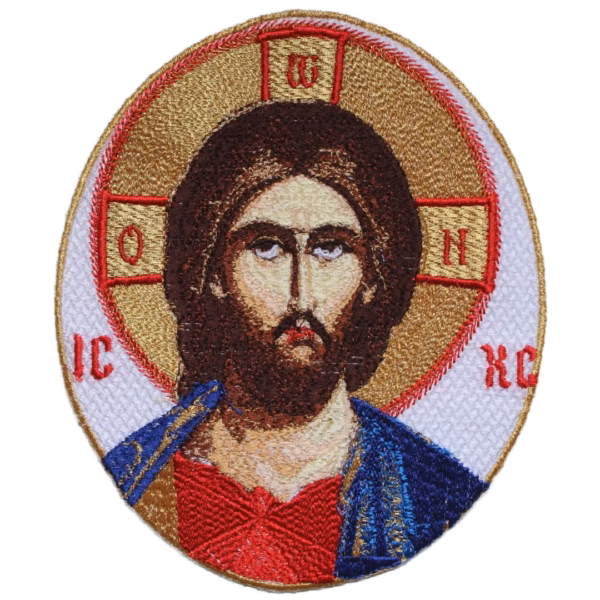 Christ the Light Applique Christ the Light Embroidered Icon Applique - Orthodox Byzantine Style - Monastic Handmade - Gold Border
