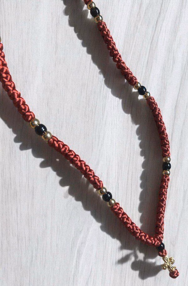 HANDMADE Rustic Red Satin PRAYER ROPE/KOMBOSKINI/CHOTKI (100 Knots) - Unparalleled Comfort for All-Day Prayer