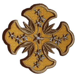 Byzantine 13-Flower Applique Cross for Vestments (6.25")