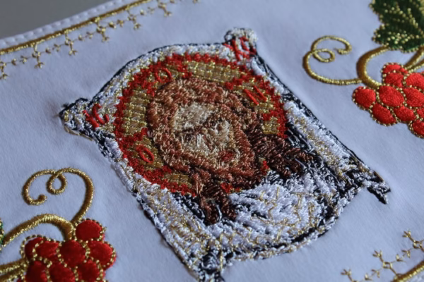 photo_2025-05-05_17-52-50 Embroidered Priest Cuffs Epimanikia - Christ & Theotokos Icons, Grape Vines - Custom Fabric Color - Monastic Handmade