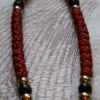 photo_2025-07-04_08-13-35 Rustic Red Satin 50-Knot Prayer Rope Komboskini - Pocket Size, Gold & Onyx Beads - Monastic Handmade