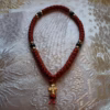 photo_2025-07-04_08-13-39 Rustic Red Satin 50-Knot Prayer Rope Komboskini - Pocket Size, Gold & Onyx Beads - Monastic Handmade