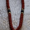 photo_2025-07-04_08-13-28 Rustic Red Satin 50-Knot Prayer Rope Komboskini - Pocket Size, Gold & Onyx Beads - Monastic Handmade