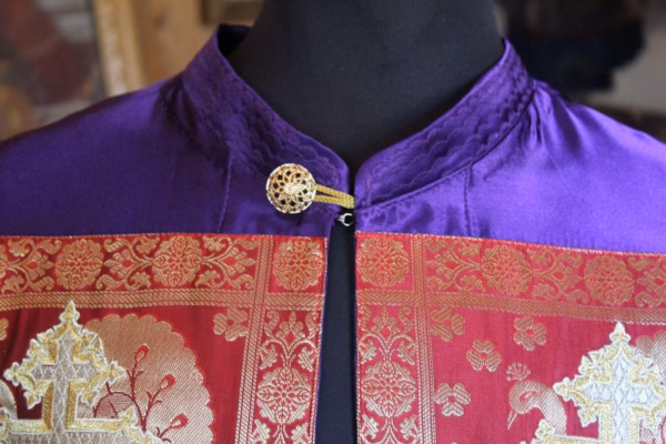 Orthodox Bishop's Mantle (Mandyas) – Royal Purple Monastic Vestment