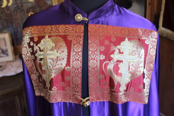 Orthodox Bishop's Mantle (Mandyas) – Royal Purple Monastic Vestment