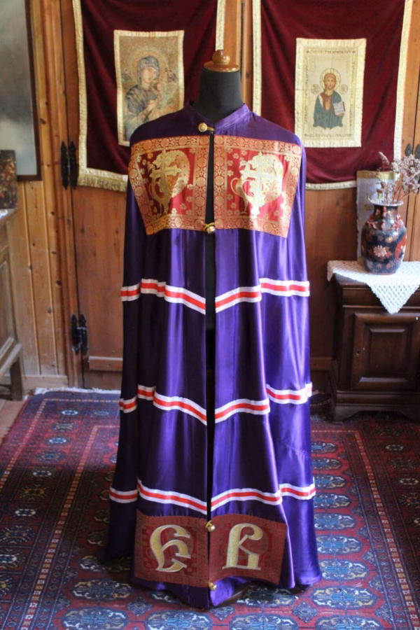 Orthodox Bishop's Mantle (Mandyas) – Royal Purple Monastic Vestment