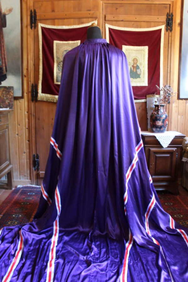 Orthodox Bishop's Mantle (Mandyas) – Royal Purple Monastic Vestment