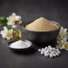 jasmine-incense-inspiration-5 An authentic origin shot showing the ingredients for Jasmine incense: frankincense powder, magnesia, jasmine essential oil, the finished incense, and fresh jasmine flowers.