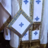 white orthodox priest vestment set with epigonation Custom Orthodox Priest Vestments (Made to Order)