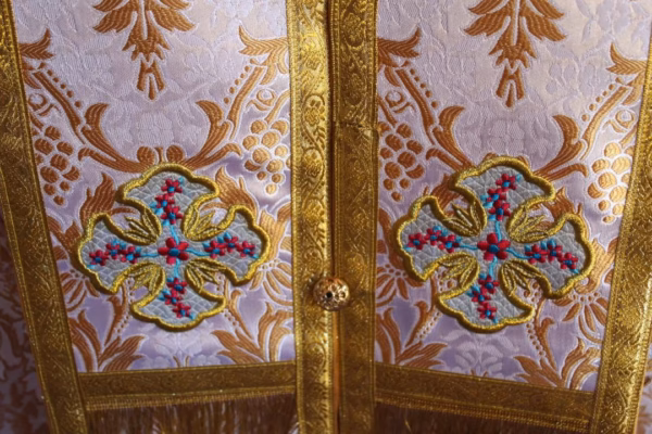 beige orthodox priest vestments lower epitrachelion detail Custom Orthodox Priest Vestments (Made to Order)