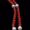 Burgundy 100-Knot Satin Prayer Rope (Komboskini) with Gold-Colored Cross
