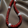 Burgundy 100-Knot Satin Prayer Rope (Komboskini) with Gold-Colored Cross