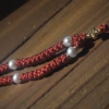 Burgundy 100-Knot Satin Prayer Rope (Komboskini) with Gold-Colored Cross