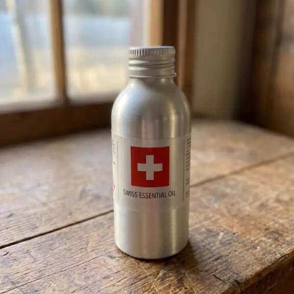A bottle of pure Swiss essential oil.