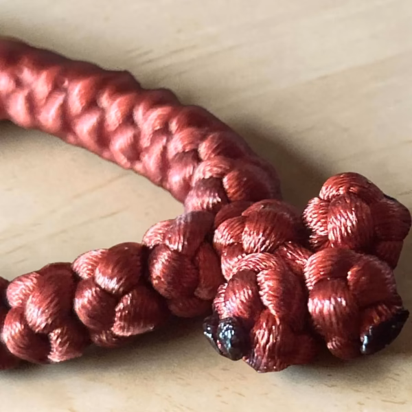 Burgundy 50-Knot Satin Prayer Rope (Komboskini) with China Pattern Beads