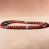 Burgundy 50-Knot Satin Prayer Rope (Komboskini) with China Pattern Beads