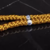 Gold 50-Knot Satin Prayer Rope (Komboskini) with China Pattern Beads