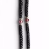 Black 100-Knot Satin Prayer Rope (Komboskini) with Theotokos Cross & Red Tassel