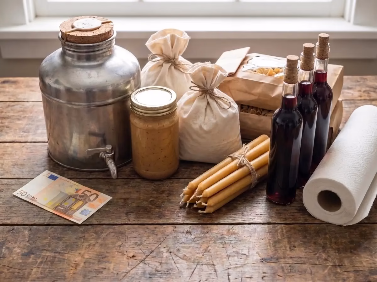 How to donate to an Orthodox monastery. A table of items that will almost certainly be useful for a monastery: cash, olive oil, peanute butter, pasta, flour, beeswax candles, sulfite-free communion wine, and paper towels.